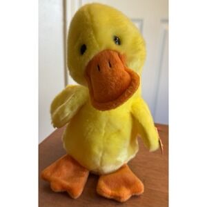 Ty Beanie‎ Buddies 1998 Quackers 9'' Yellow Duck Plush Retired MWMT